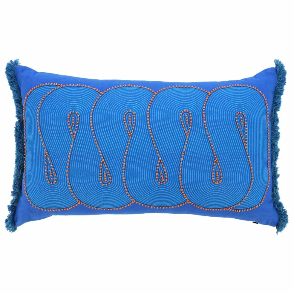 Jonathan Adler x Michaels 12" x 20" Blue Swirl Stripe Pillow