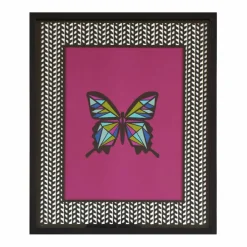 Jonathan Adler x Michaels 14" x 18" Black & White Leaf Herringbone Matted Wood Wall Frame
