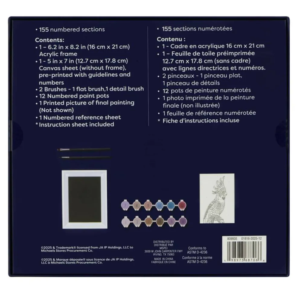 Jonathan Adler x Michaels 5" x 7" Cockatoo Paint-By-Number Framed Kit
