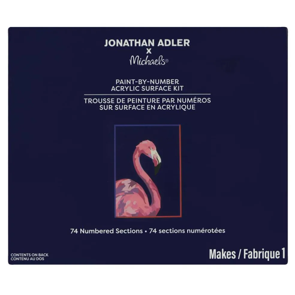 Jonathan Adler x Michaels 5" x 7" Flamingo Paint-By-Number Acrylic Surface Kit