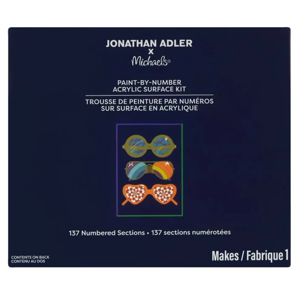 Jonathan Adler x Michaels 5" x 7" Glasses Paint-By-Number Acrylic Surface Kit