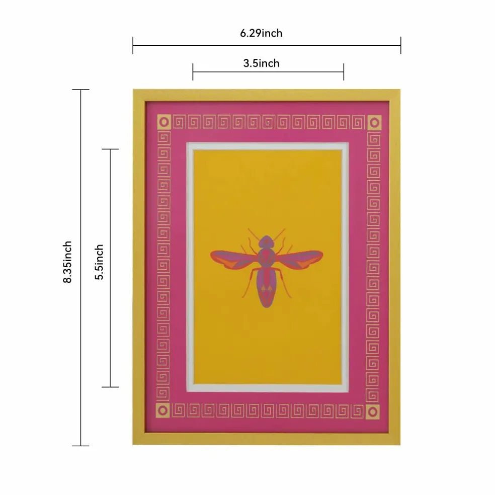 Jonathan Adler x Michaels 4" x 6" Gold & Pink Greek Key Matted Metal Tabletop Frame