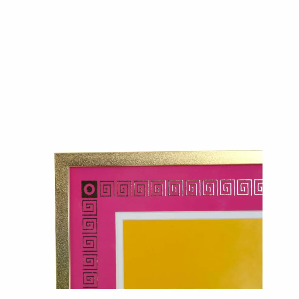 Jonathan Adler x Michaels 4" x 6" Gold & Pink Greek Key Matted Metal Tabletop Frame