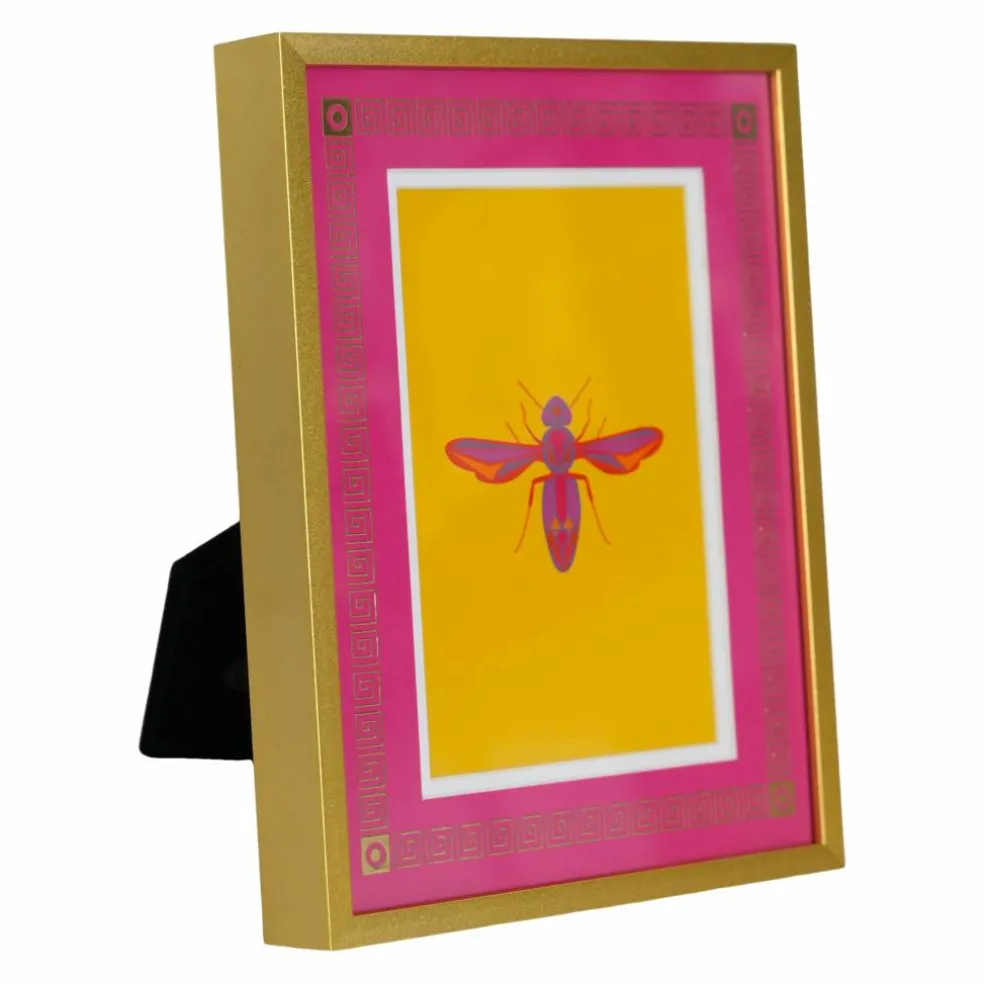 Jonathan Adler x Michaels 4" x 6" Gold & Pink Greek Key Matted Metal Tabletop Frame