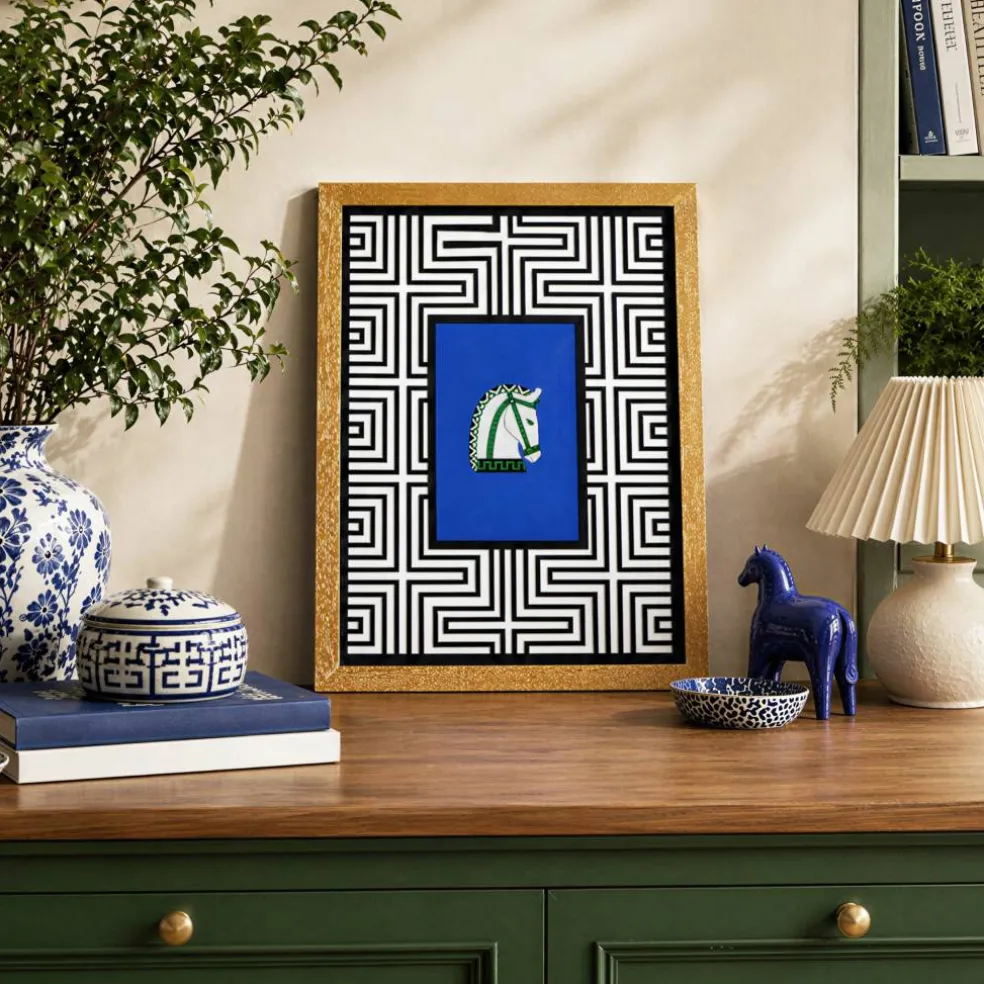 Jonathan Adler x Michaels 5" x 7" Gold Greek Key Matted Wood Wall Frame