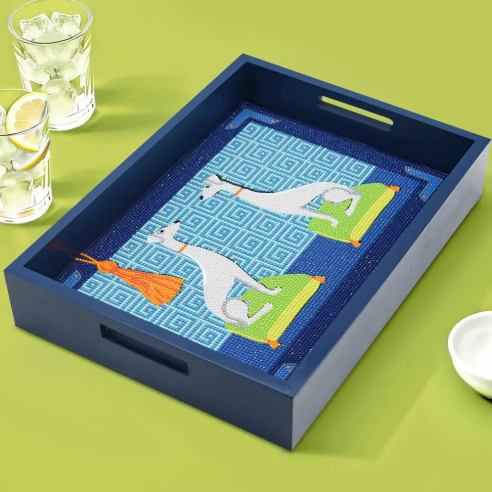 Jonathan Adler x Michaels 10" x 14" Greyhound Dog Pair Diamond Art Tray Kit