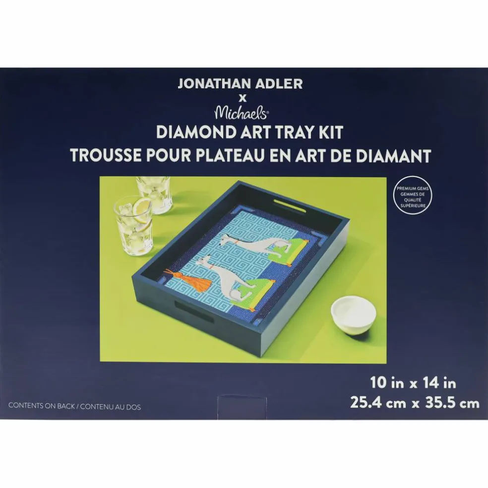 Jonathan Adler x Michaels 10" x 14" Greyhound Dog Pair Diamond Art Tray Kit