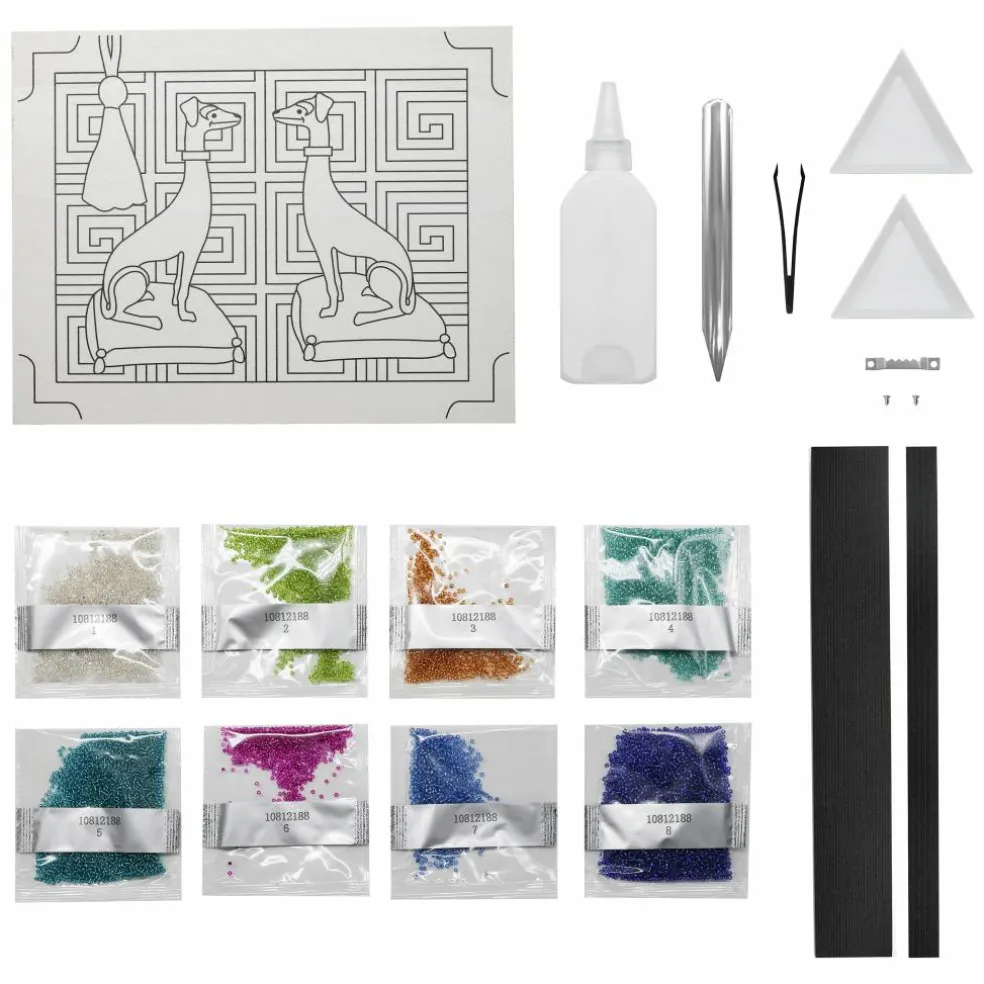 Jonathan Adler x Michaels 8" x 10" Greyhound Dog Pair Bead Art Kit
