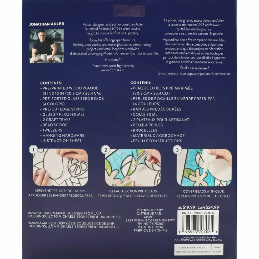 Jonathan Adler x Michaels 8" x 10" Horse Bead Art Kit