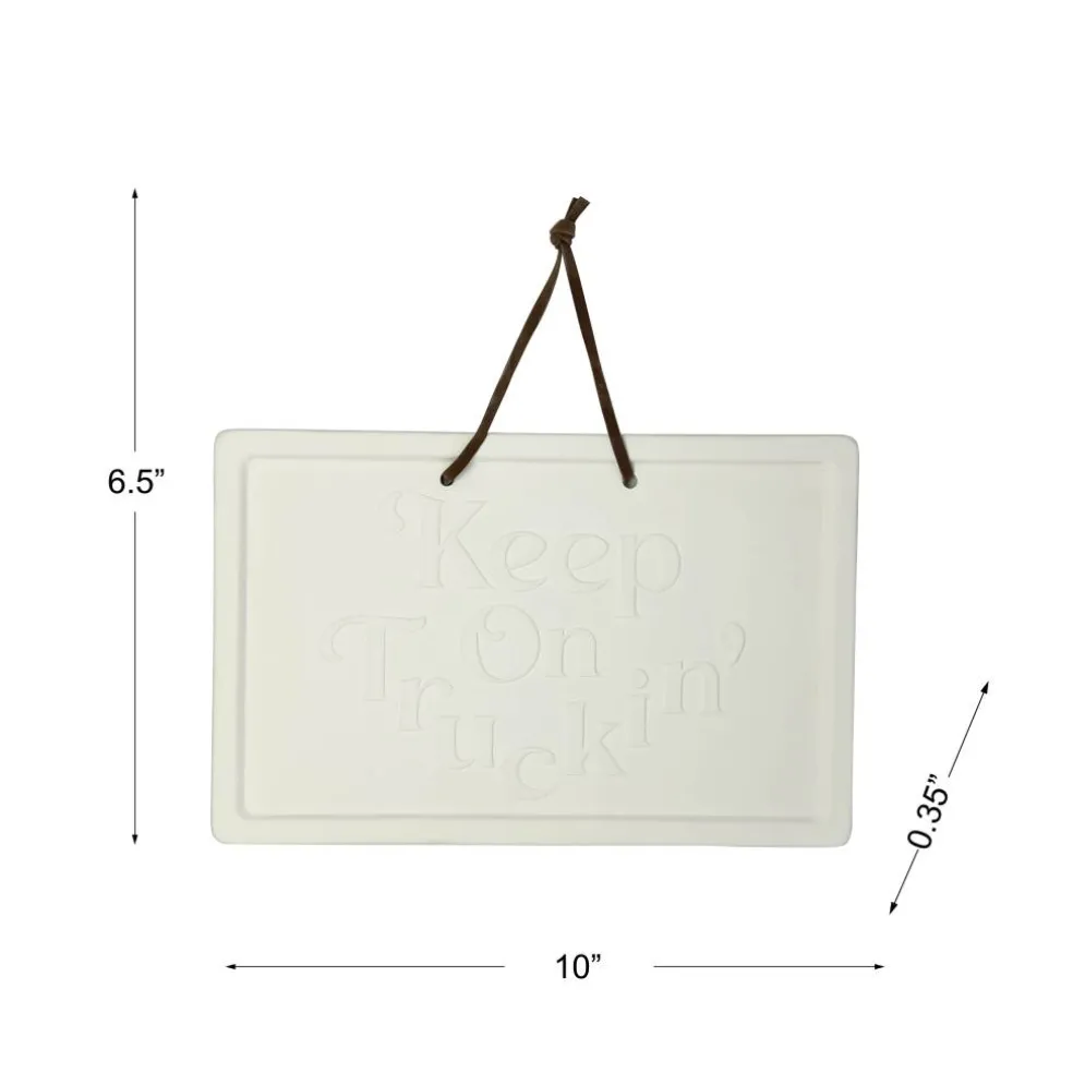 Jonathan Adler x Michaels 10" x 6.5" Keep on Truckin' DIY Ceramic Plaque