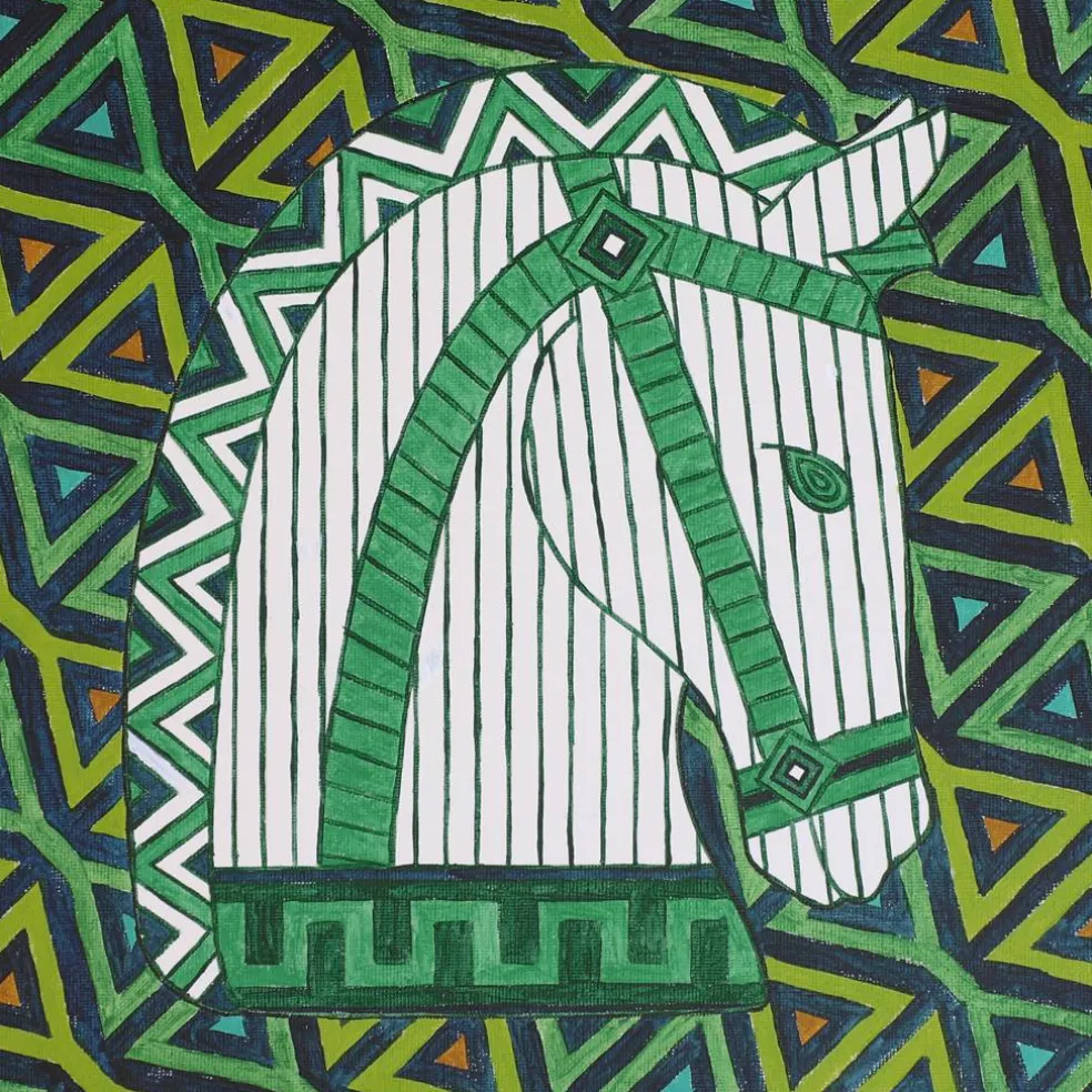 Jonathan Adler x Michaels 11" x 11" Luxembourg Horse Canvas Painting Kit