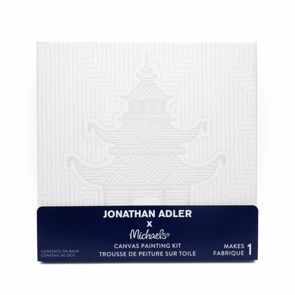 Jonathan Adler x Michaels 11" x 11" Luxembourg Pagoda Canvas Painting Kit