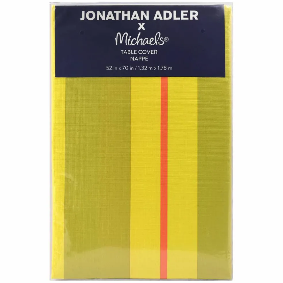 Jonathan Adler x Michaels 52" x 70" Mod Stripes Plastic Table Cover