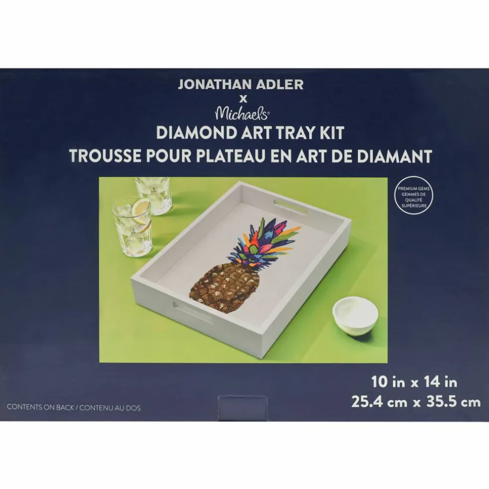 Jonathan Adler x Michaels 10" x 14" Pineapple Diamond Art Tray Kit