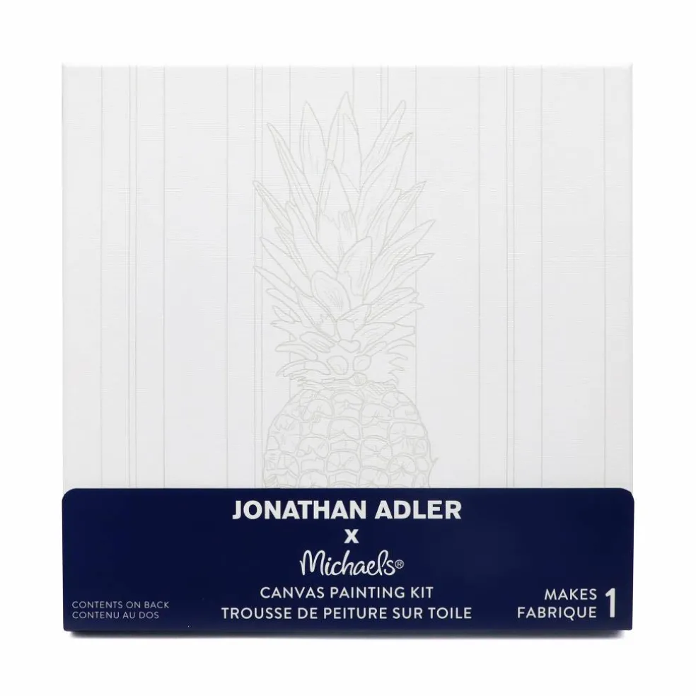 Jonathan Adler x Michaels 11" x 11" Pineapple Canvas Painting Kit