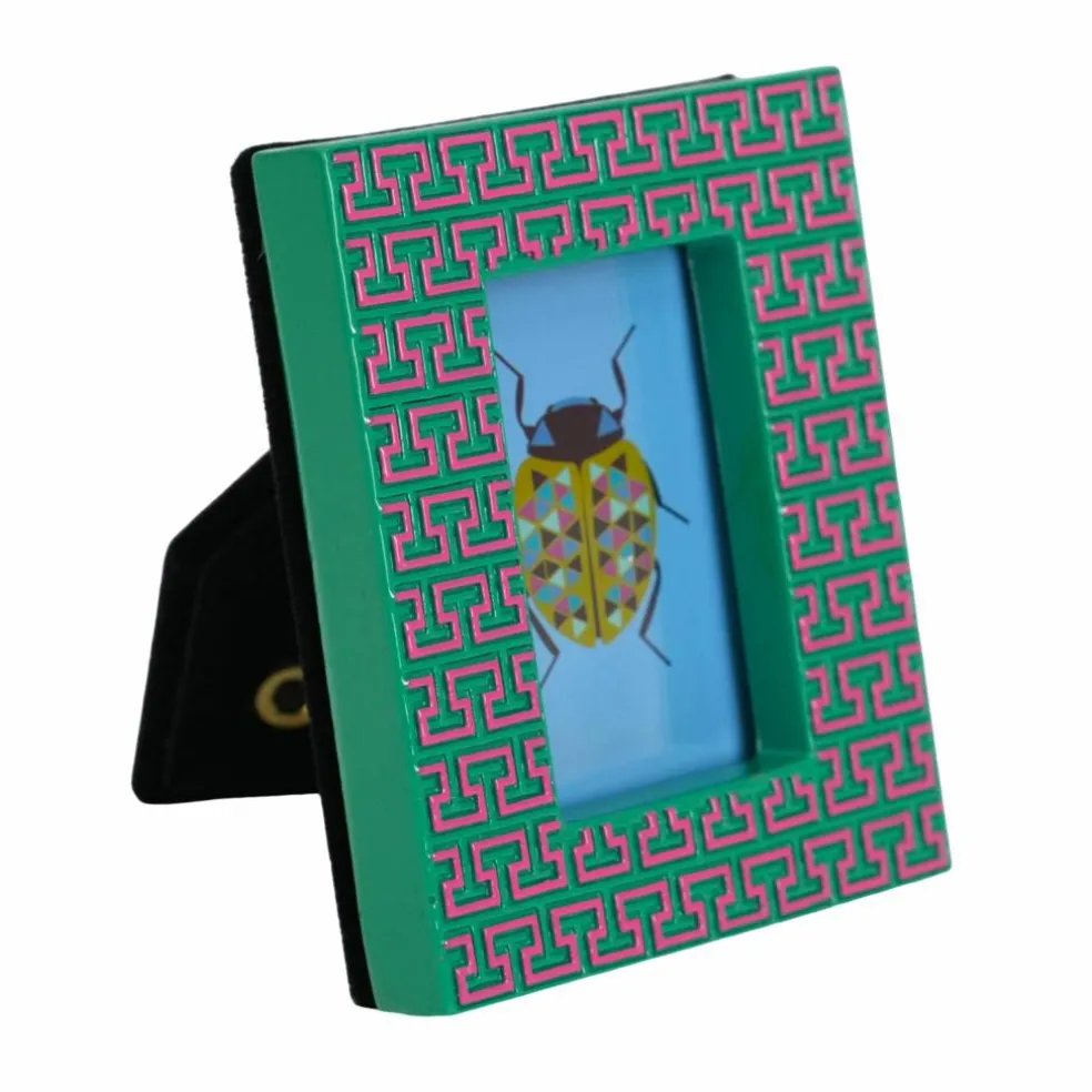 Jonathan Adler x Michaels 2" x 3" Pink & Teal Greek Key Tabletop Frame