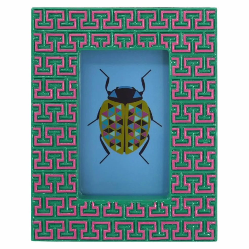 Jonathan Adler x Michaels 2" x 3" Pink & Teal Greek Key Tabletop Frame