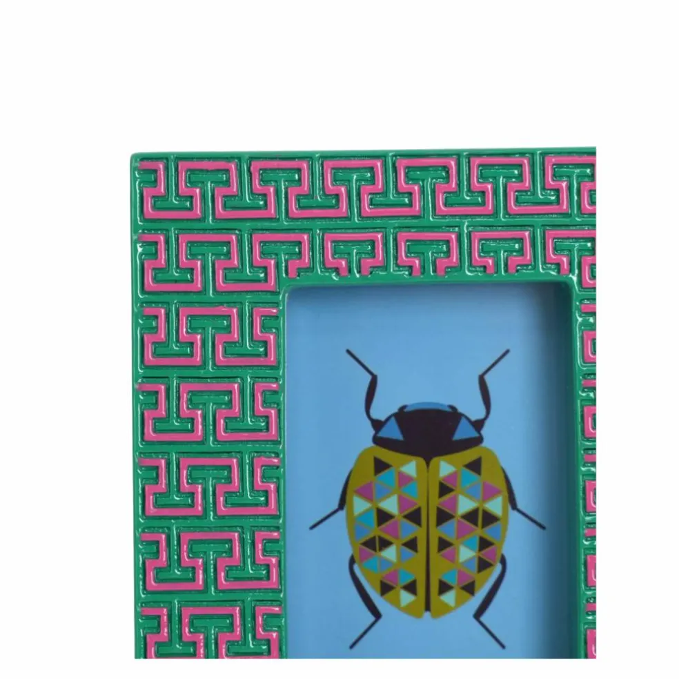 Jonathan Adler x Michaels 2" x 3" Pink & Teal Greek Key Tabletop Frame