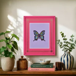 Jonathan Adler x Michaels 11" x 14" Pink Greek Key Matted Wood Wall Frame