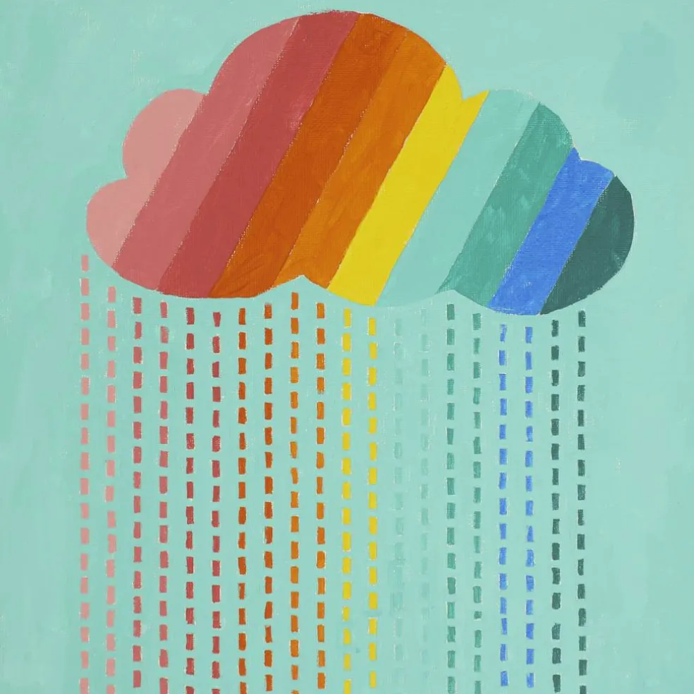 Jonathan Adler x Michaels 11" x 11" Rainbow Rainfall Canvas Painting Kit