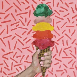 Jonathan Adler x Michaels 11" x 11" Stacked Ice Cream Canvas Painting Kit