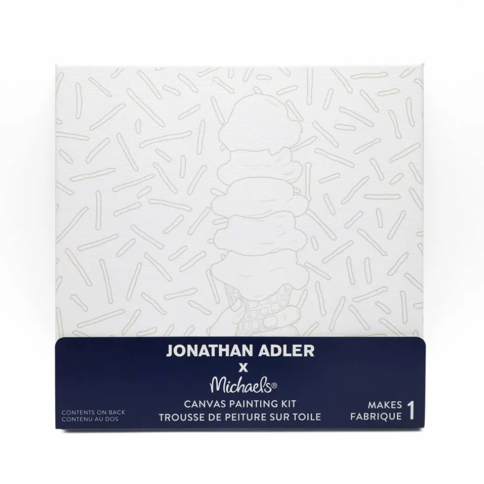 Jonathan Adler x Michaels 11" x 11" Stacked Ice Cream Canvas Painting Kit