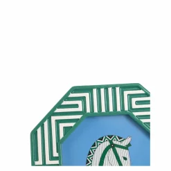 Jonathan Adler x Michaels 4" x 4" Teal & White Greek Key Hexagonal Tabletop Frame