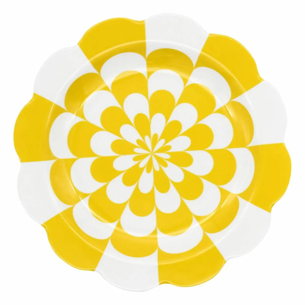 Jonathan Adler x Michaels 7.5" Yellow Wave Melamine Plates, 4ct.