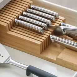 Joseph Joseph DrawerStore Bamboo Large 2-tier in-drawer knife organizer