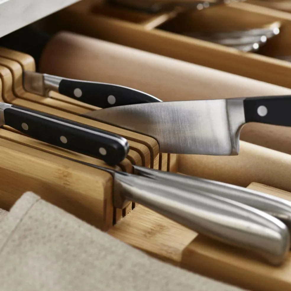 Joseph Joseph DrawerStore Bamboo 2-tier Knife Organizer