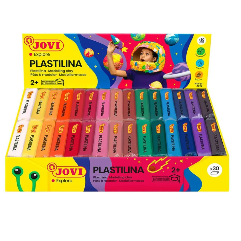 JOVI Plastilina Pastel Modeling Clay 30 Bar Box