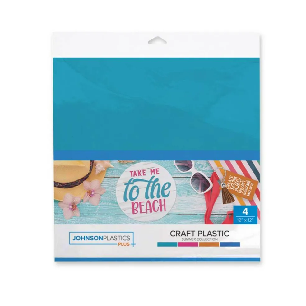 JPPlus Craft Plastic Plastic Craft Sheets for Cricut, Laser Cutter, & Engraver Use- Summer, 4 Pack