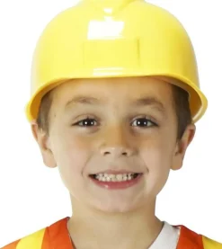 Jr. Construction Worker Helmet Yellow foreman boys kids halloween costume accessory