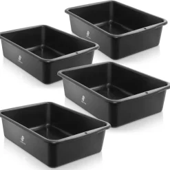 Jubilee 4-Pk Plastic Storage Bin, Heavy Duty Commercial Busser Utility Tub