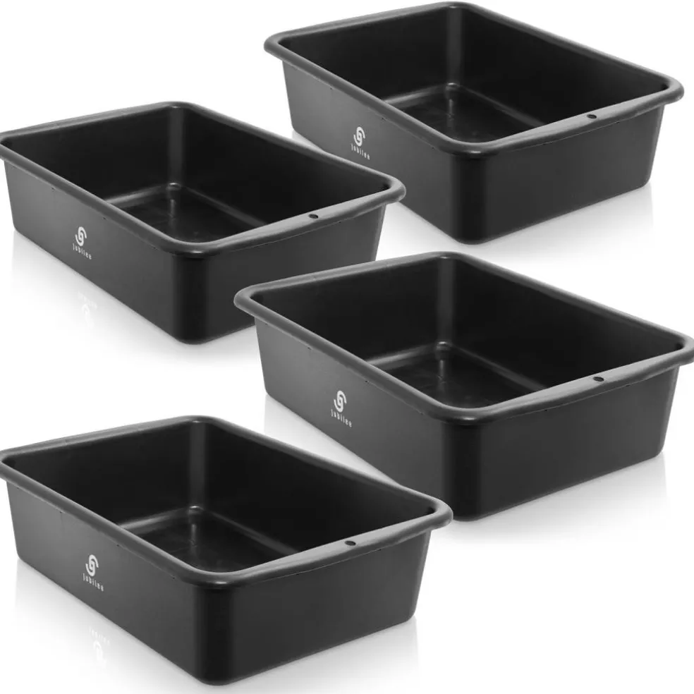 Jubilee 4-Pk Plastic Storage Bin, Heavy Duty Commercial Busser Utility Tub