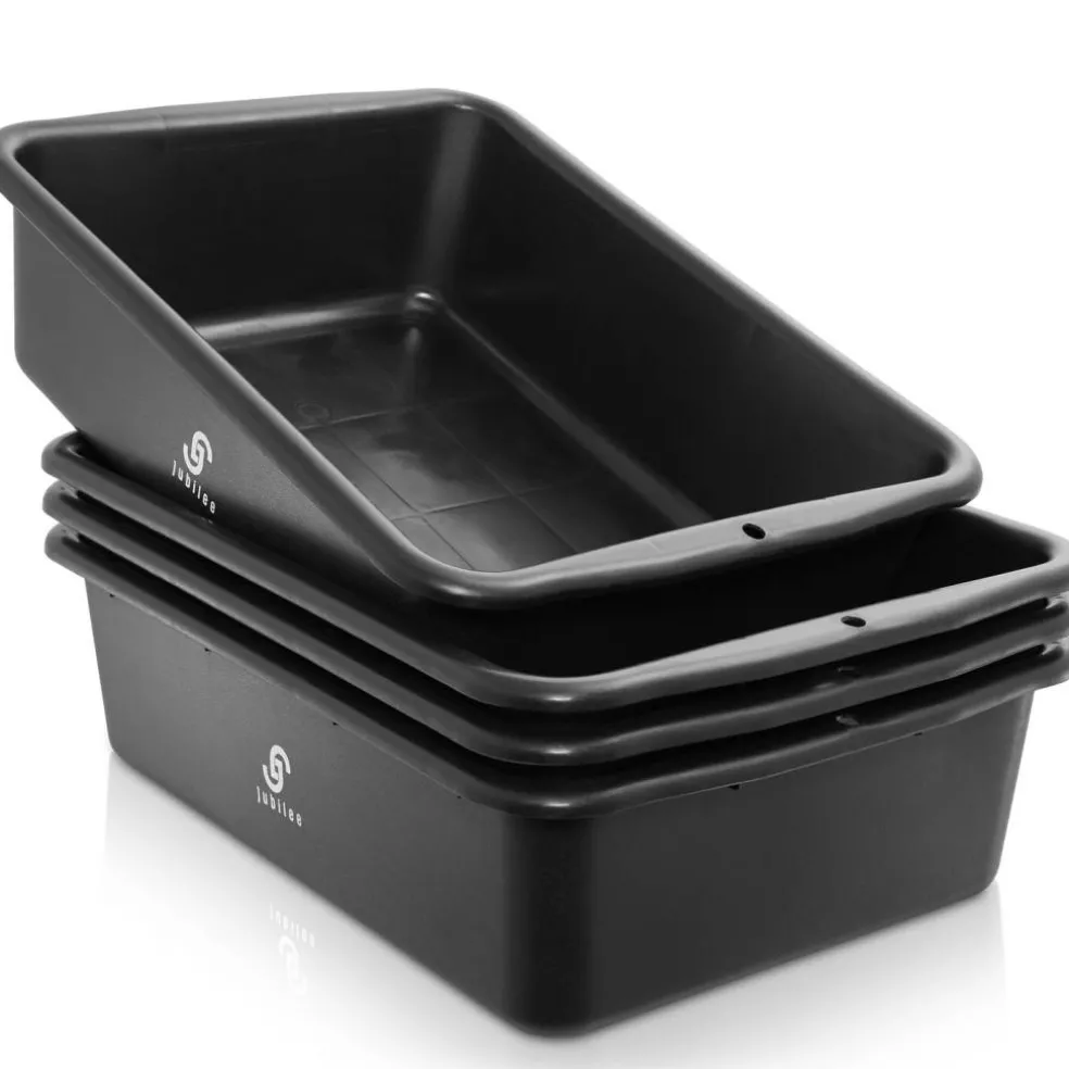 Jubilee 4-Pk Plastic Storage Bin, Heavy Duty Commercial Busser Utility Tub