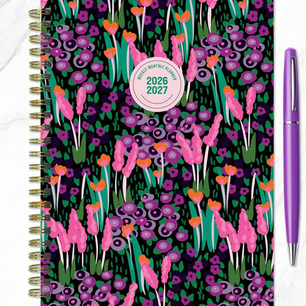 July 2026 - June 2027 Buds & Blooms Medium Weekly Monthly Planner