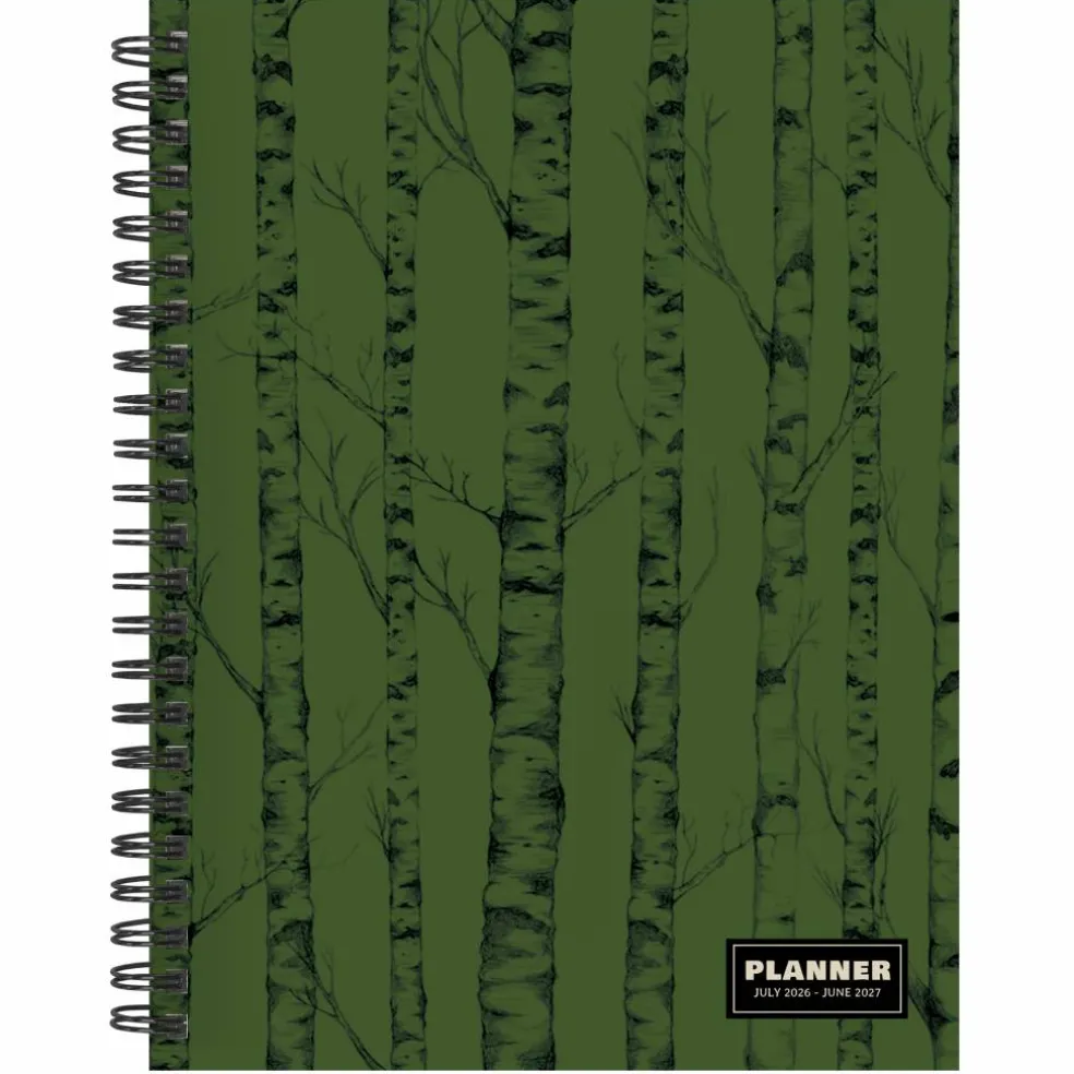 July 2026 - June 2027 Green Forest Medium Weekly Monthly Planner