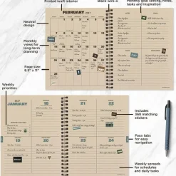 July 2026 - June 2027 Green Forest Medium Weekly Monthly Planner