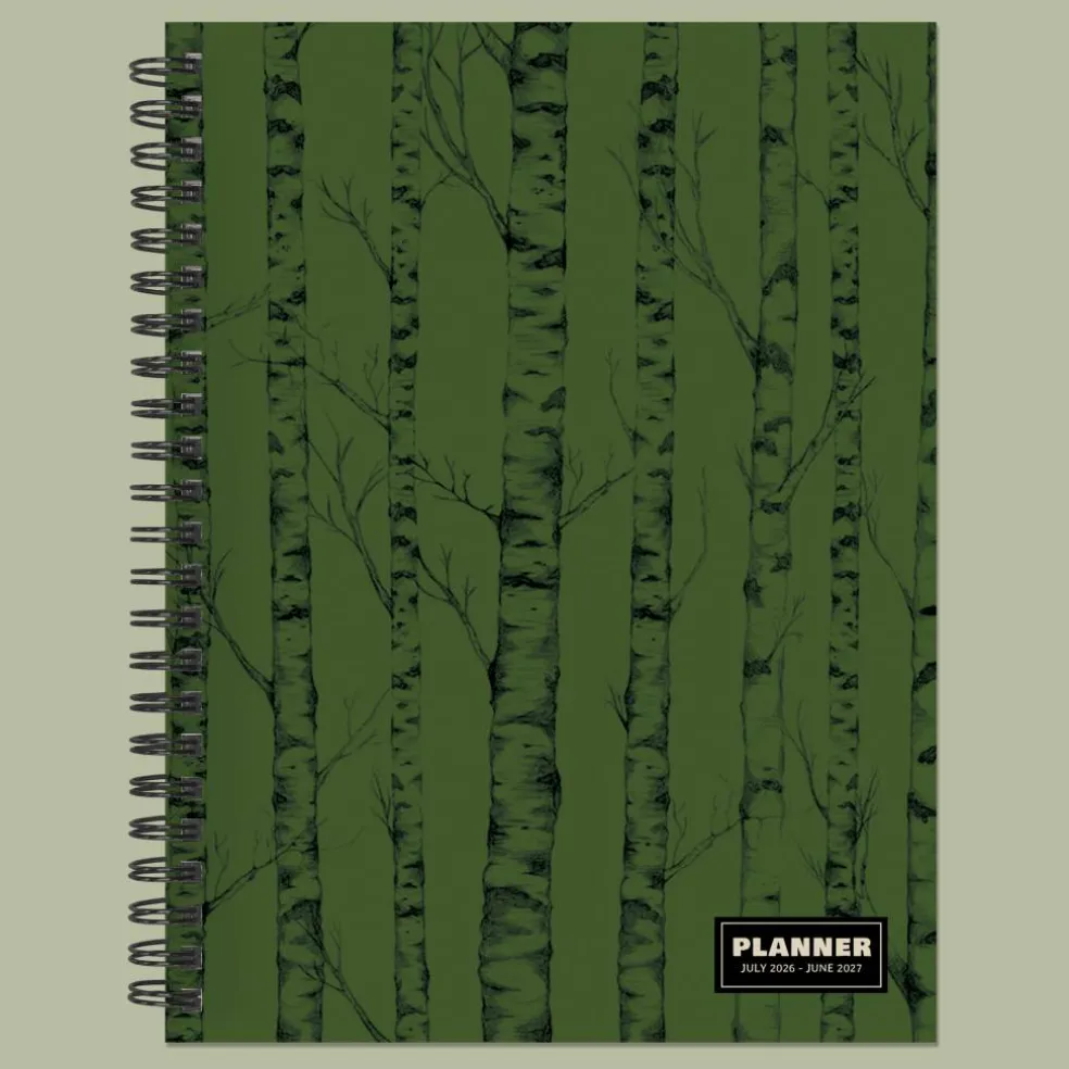July 2026 - June 2027 Green Forest Medium Weekly Monthly Planner