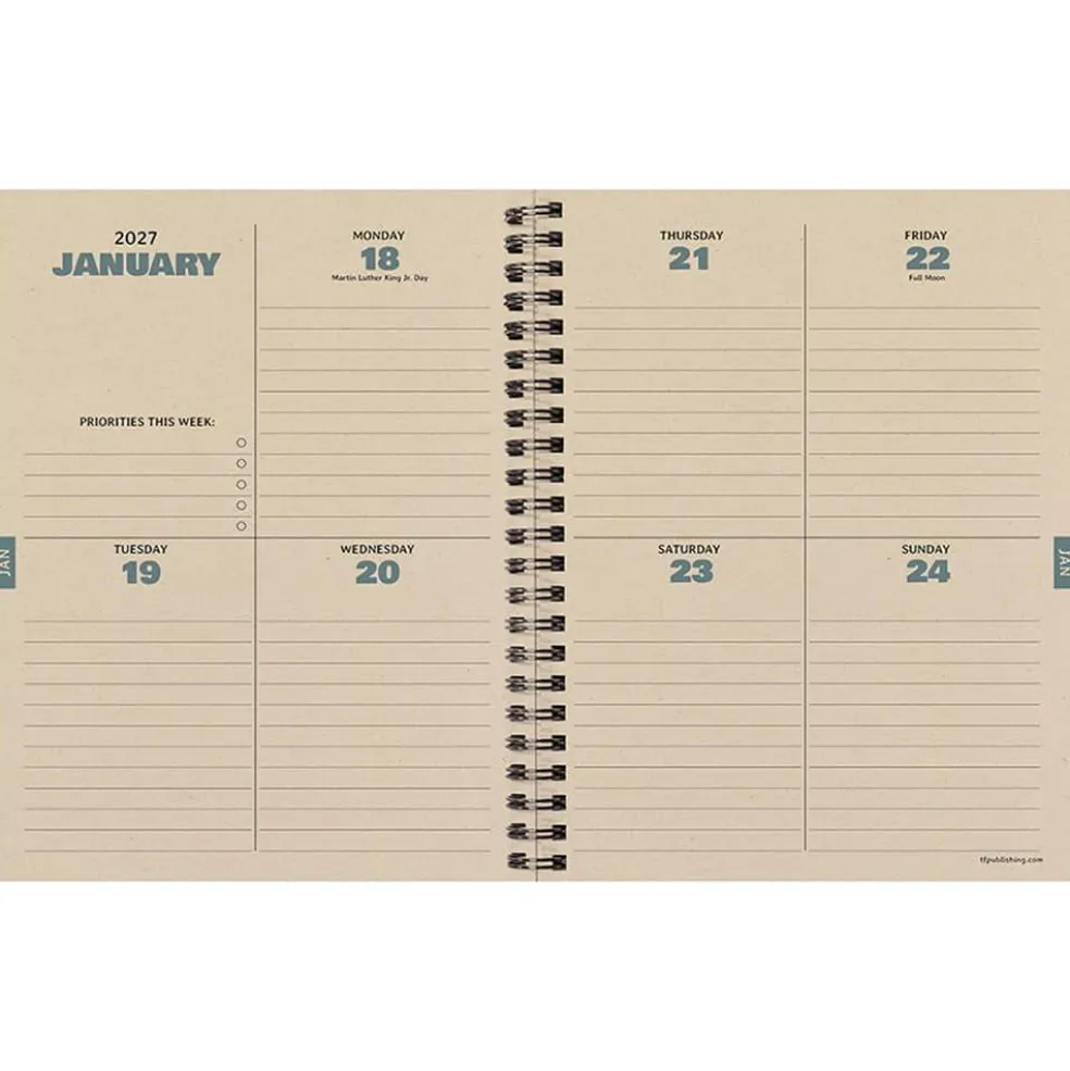 July 2026 - June 2027 Green Forest Medium Weekly Monthly Planner
