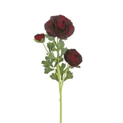 Jumbo Burgundy Ranunculus Stem | Faux Florals with 3 Blooms | 26" Stem-L723-BUR