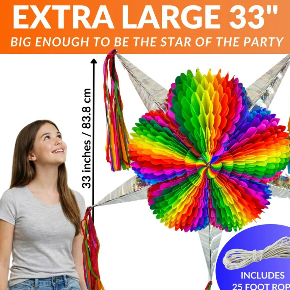 Jumbo (33") Rainbow Piñata