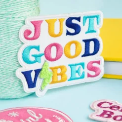 Just Good Vibes Embroidered Iron-On & Adhesive Patch by Make Market®