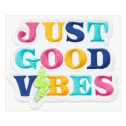 Just Good Vibes Embroidered Iron-On & Adhesive Patch by Make Market®