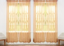 J&V TEXTILES 4-Pack Value: Solid Sheer Window Curtain Panels
