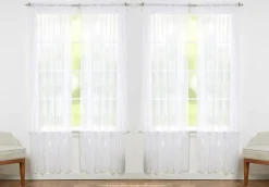 J&V TEXTILES 4-Pack Value: Solid Sheer Window Curtain Panels