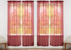 J&V TEXTILES 4-Pack Value: Solid Sheer Window Curtain Panels