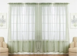 J&V TEXTILES 4-Pack Value: Solid Sheer Window Curtain Panels
