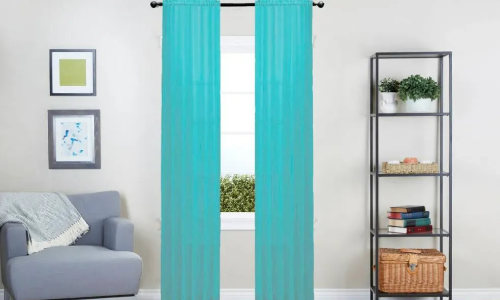 J&V TEXTILES 4-Pack Value: Solid Sheer Window Curtain Panels
